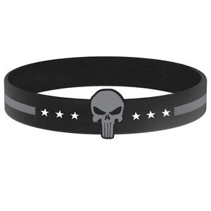 Punisher Thin Silver Gray Line Bracelet Wristband Correctional Officers